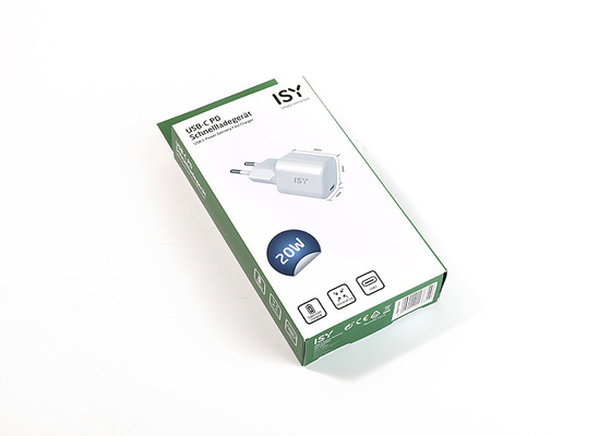 Promotional Electronics Cardboard Box CMYK Mobile Charger Packaging With Blister