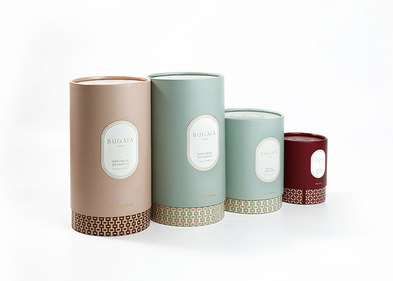 Beauty Cylindrical Paper Tube Box Round Recyclable With Silk