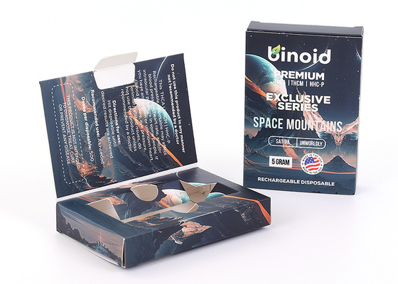 Matt lamination Cannabis Box Packaging Square Cardboard 10cm Hight For Vape