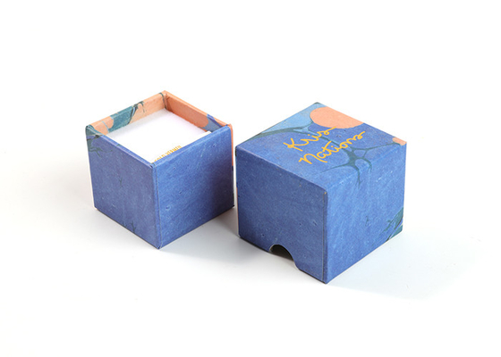 Stamping Custom Printed Jewellery Boxes Blue Cardboard Earring With Finger Position